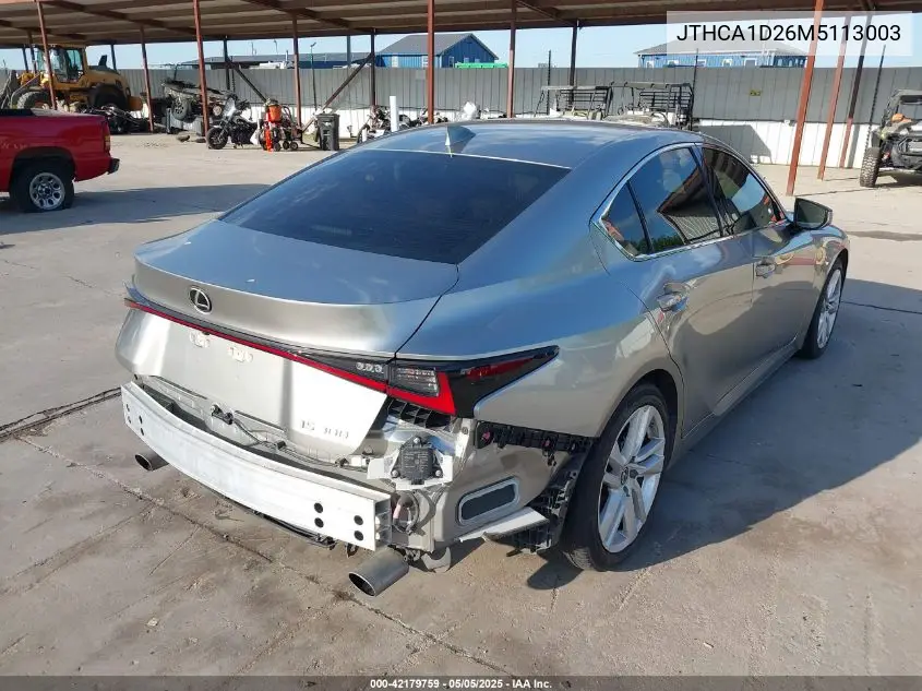 2021 Lexus Is 300 VIN: JTHCA1D26M5113003 Lot: 42179759