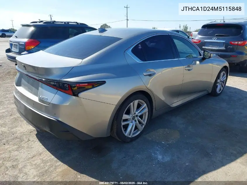 2021 Lexus Is 300 VIN: JTHCA1D24M5115848 Lot: 42179771