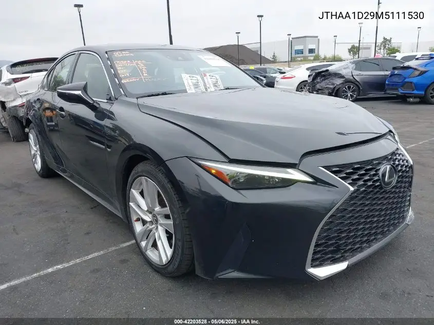 2021 Lexus Is 300 VIN: JTHAA1D29M5111530 Lot: 42203528