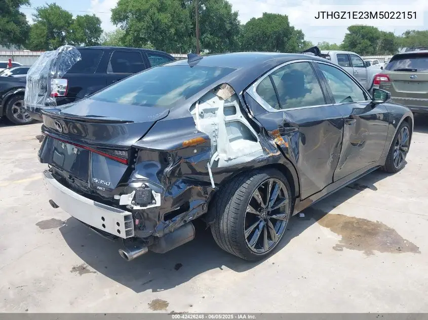 2021 Lexus Is 350 F Sport VIN: JTHGZ1E23M5022151 Lot: 42426248