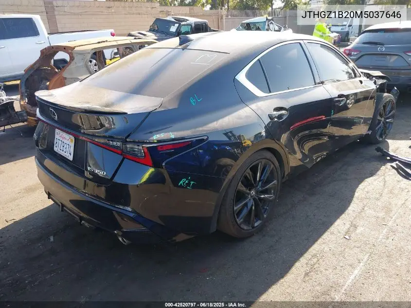 2021 Lexus Is 350 F Sport VIN: JTHGZ1B20M5037646 Lot: 42520797