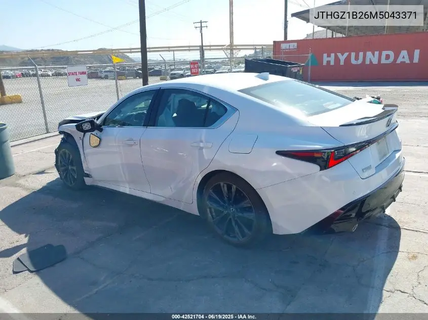 2021 Lexus Is 350 F Sport VIN: JTHGZ1B26M5043371 Lot: 42521704