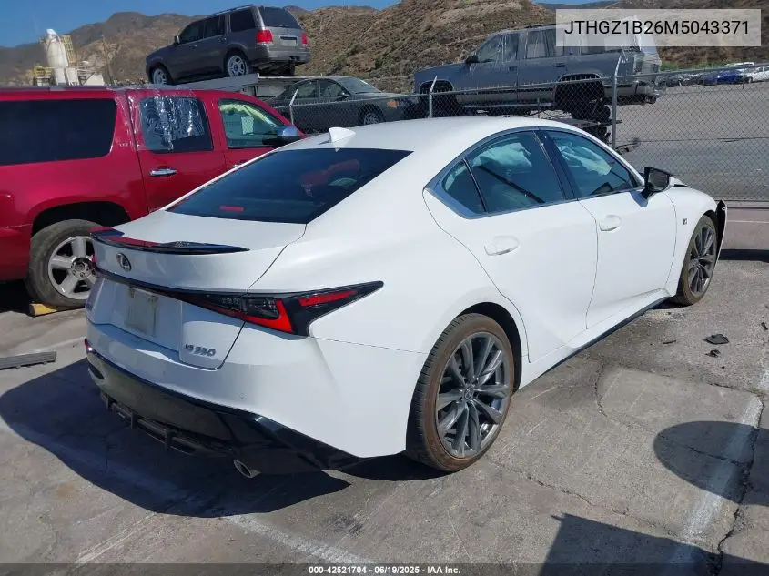 2021 Lexus Is 350 F Sport VIN: JTHGZ1B26M5043371 Lot: 42521704