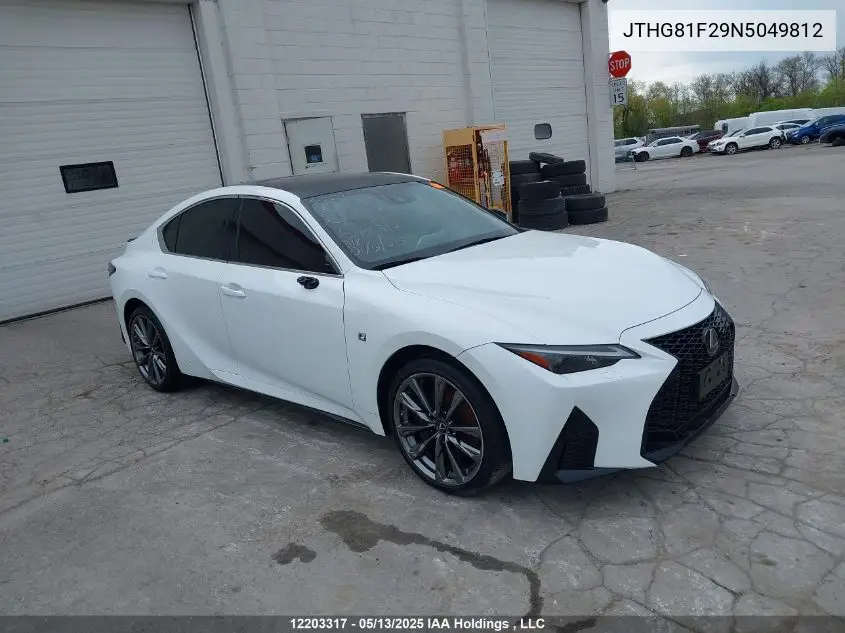 2022 Lexus Is 300 300 VIN: JTHG81F29N5049812 Lot: 12203317