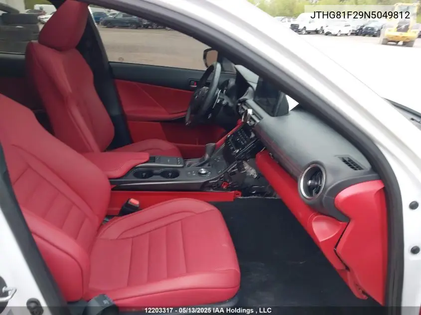 2022 Lexus Is 300 300 VIN: JTHG81F29N5049812 Lot: 12203317