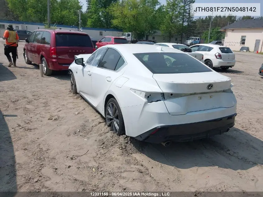 2022 Lexus Is 300 300 VIN: JTHG81F27N5048142 Lot: 12331158