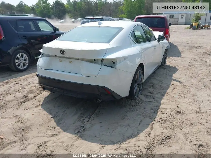 2022 Lexus Is 300 300 VIN: JTHG81F27N5048142 Lot: 12331158