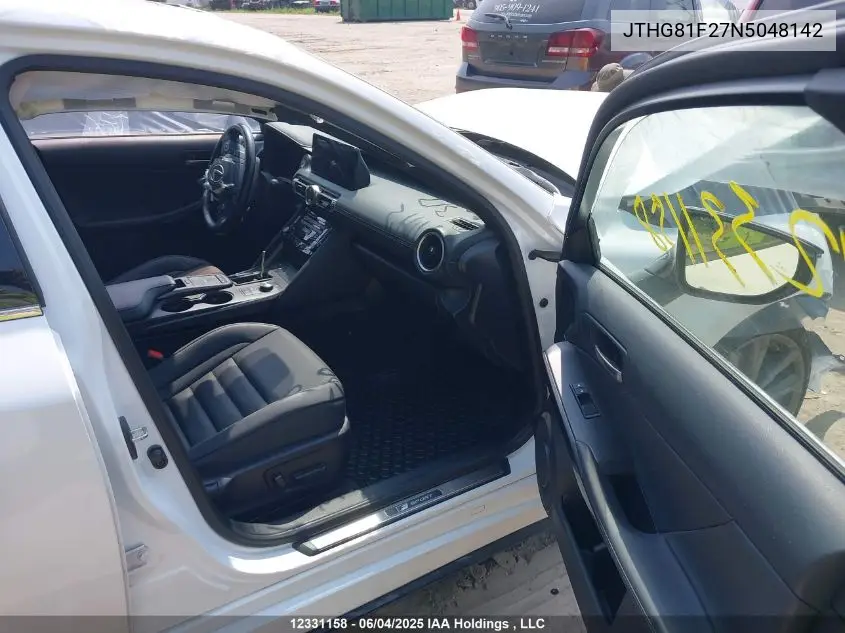 2022 Lexus Is 300 300 VIN: JTHG81F27N5048142 Lot: 12331158