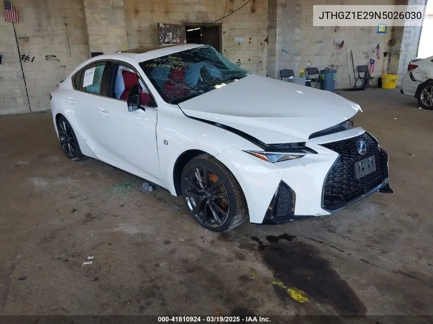 2022 Lexus Is 350 F Sport VIN: JTHGZ1E29N5026030 Lot: 41810924