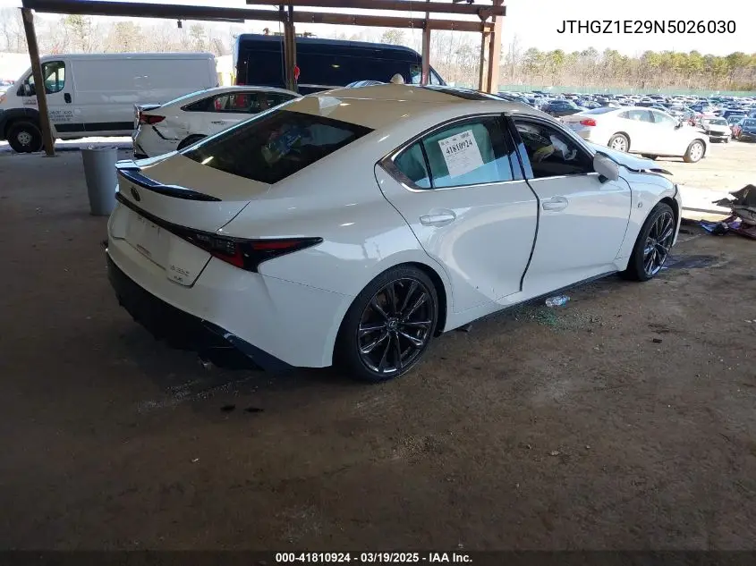 2022 Lexus Is 350 F Sport VIN: JTHGZ1E29N5026030 Lot: 41810924
