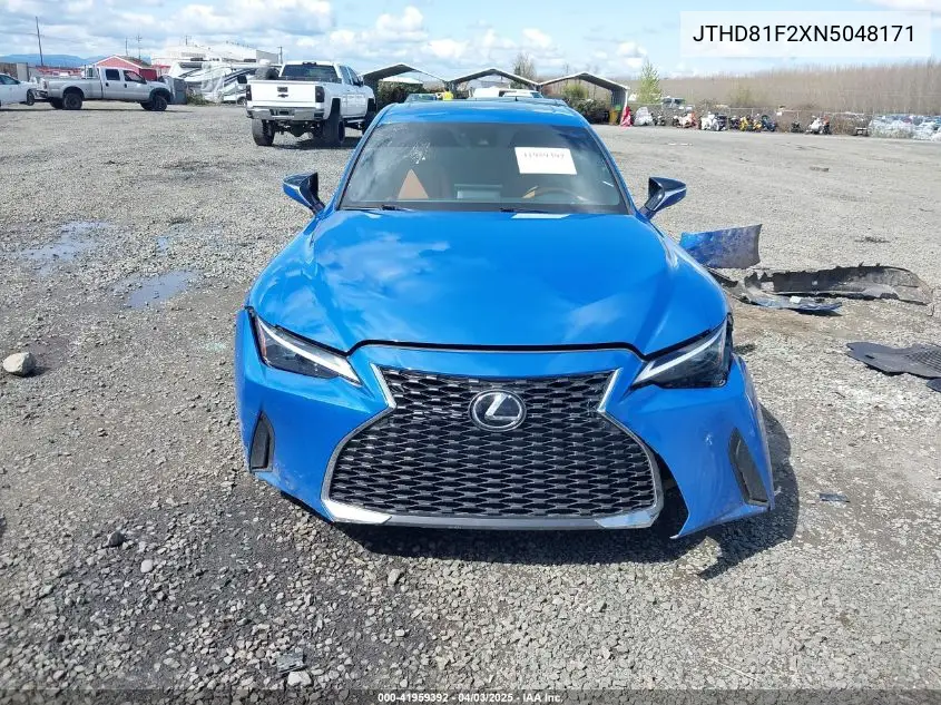 2022 Lexus Is Is 300 VIN: JTHD81F2XN5048171 Lot: 41959392