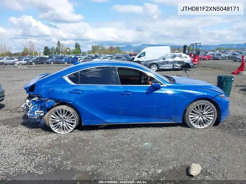 2022 Lexus Is Is 300 VIN: JTHD81F2XN5048171 Lot: 41959392