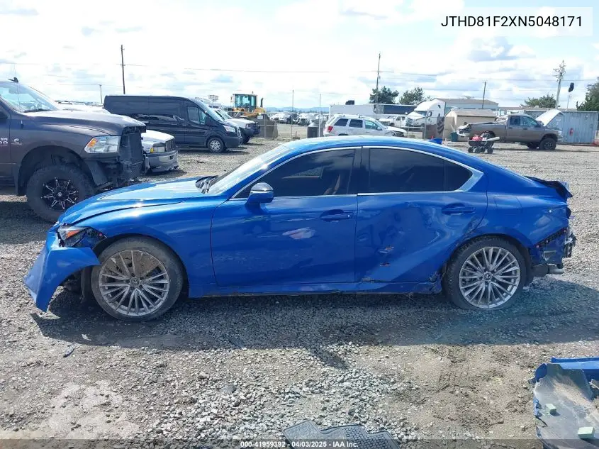 2022 Lexus Is Is 300 VIN: JTHD81F2XN5048171 Lot: 41959392