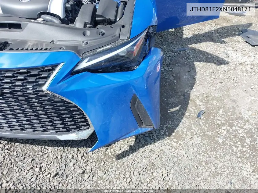 2022 Lexus Is Is 300 VIN: JTHD81F2XN5048171 Lot: 41959392