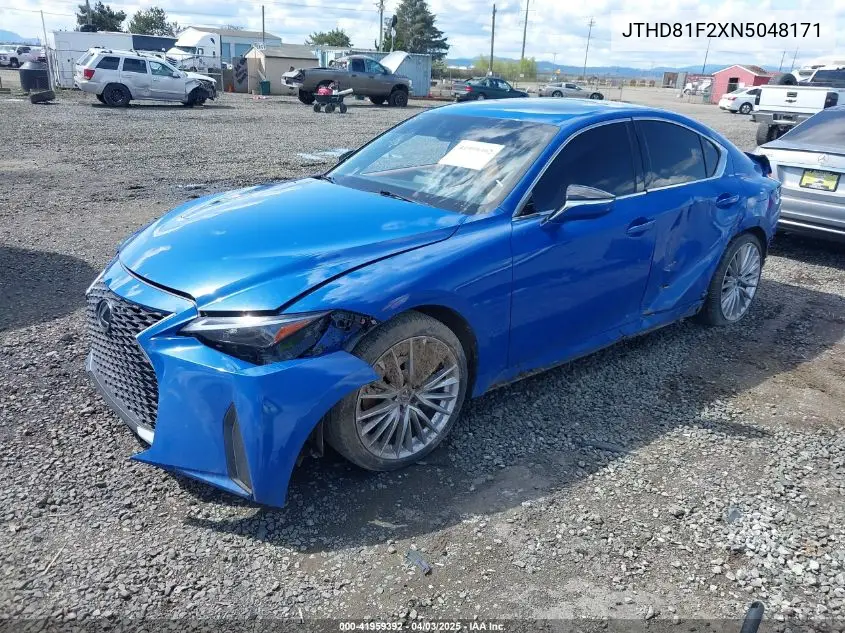2022 Lexus Is Is 300 VIN: JTHD81F2XN5048171 Lot: 41959392