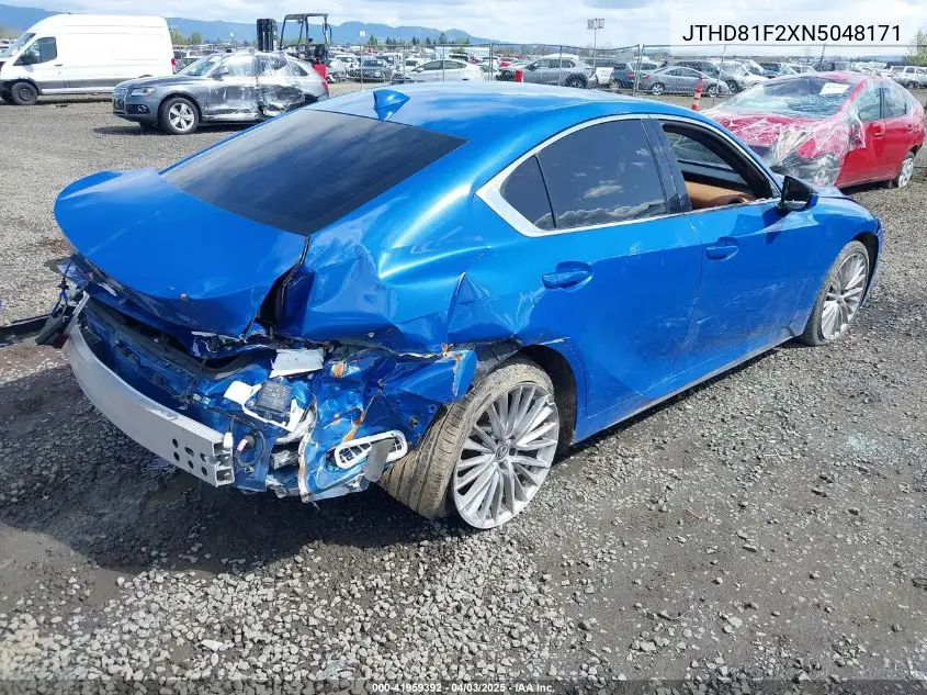2022 Lexus Is Is 300 VIN: JTHD81F2XN5048171 Lot: 41959392