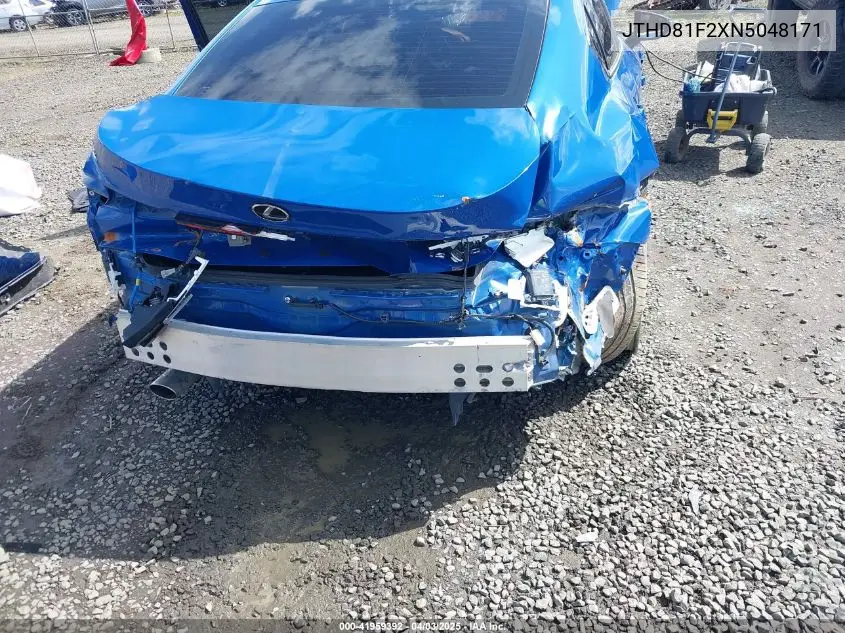 2022 Lexus Is Is 300 VIN: JTHD81F2XN5048171 Lot: 41959392