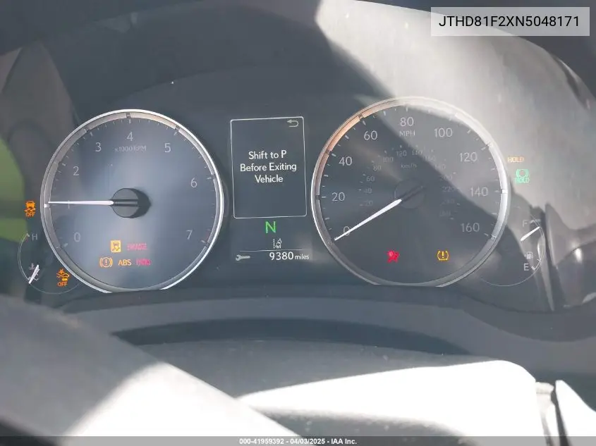 2022 Lexus Is Is 300 VIN: JTHD81F2XN5048171 Lot: 41959392