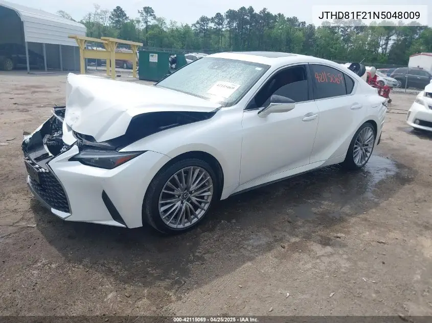 2022 Lexus Is 300 VIN: JTHD81F21N5048009 Lot: 42115069