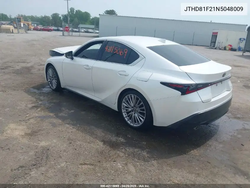 2022 Lexus Is 300 VIN: JTHD81F21N5048009 Lot: 42115069