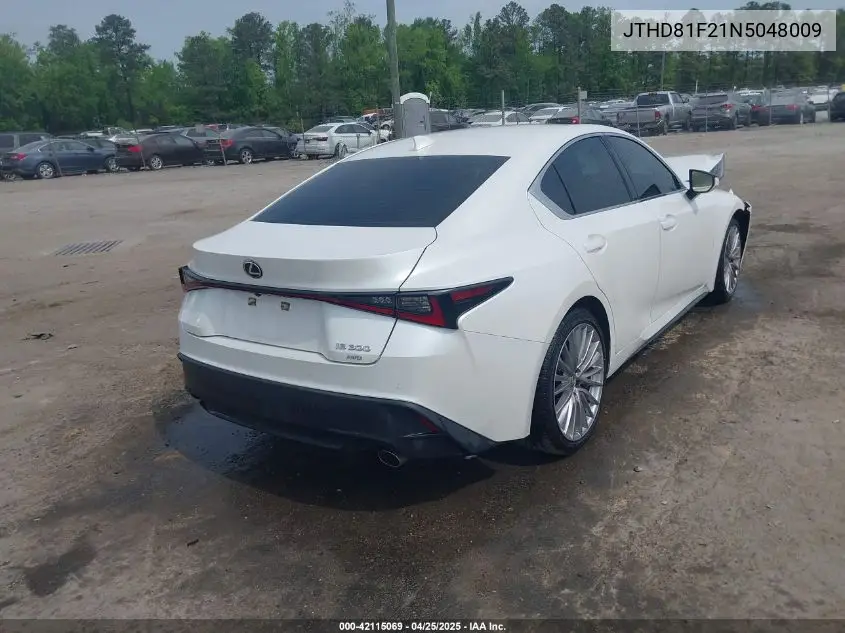 2022 Lexus Is 300 VIN: JTHD81F21N5048009 Lot: 42115069
