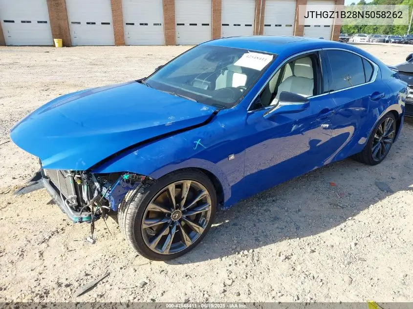 2022 Lexus Is 350 F Sport VIN: JTHGZ1B28N5058262 Lot: 42548411