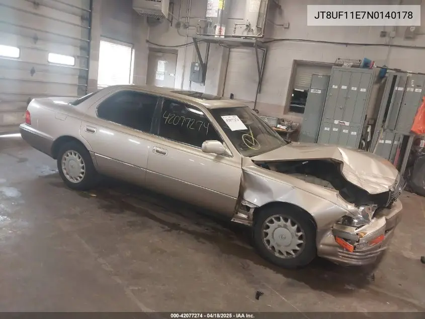 1992 Lexus Ls 400 VIN: JT8UF11E7N0140178 Lot: 42077274
