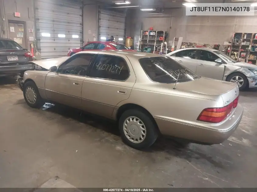 1992 Lexus Ls 400 VIN: JT8UF11E7N0140178 Lot: 42077274