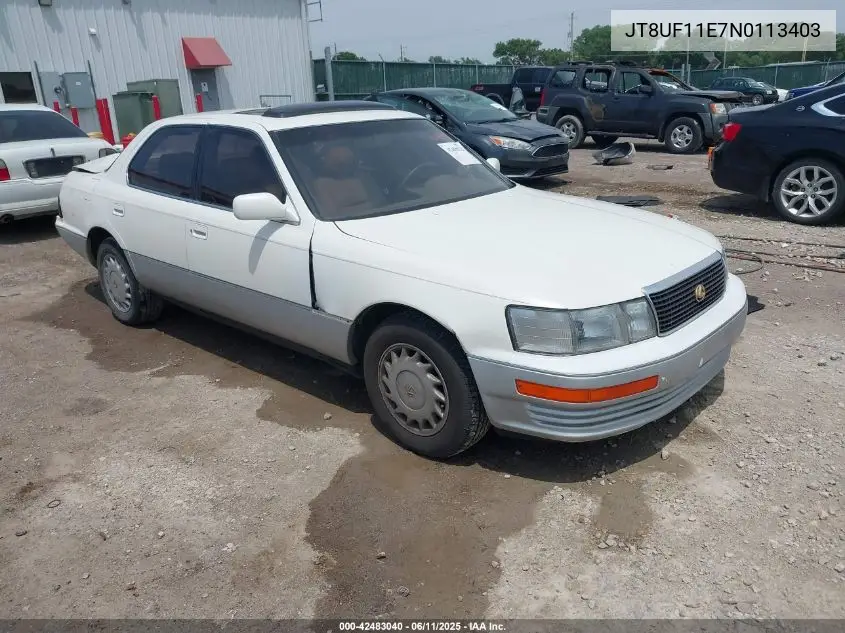 1992 Lexus Ls 400 VIN: JT8UF11E7N0113403 Lot: 42483040