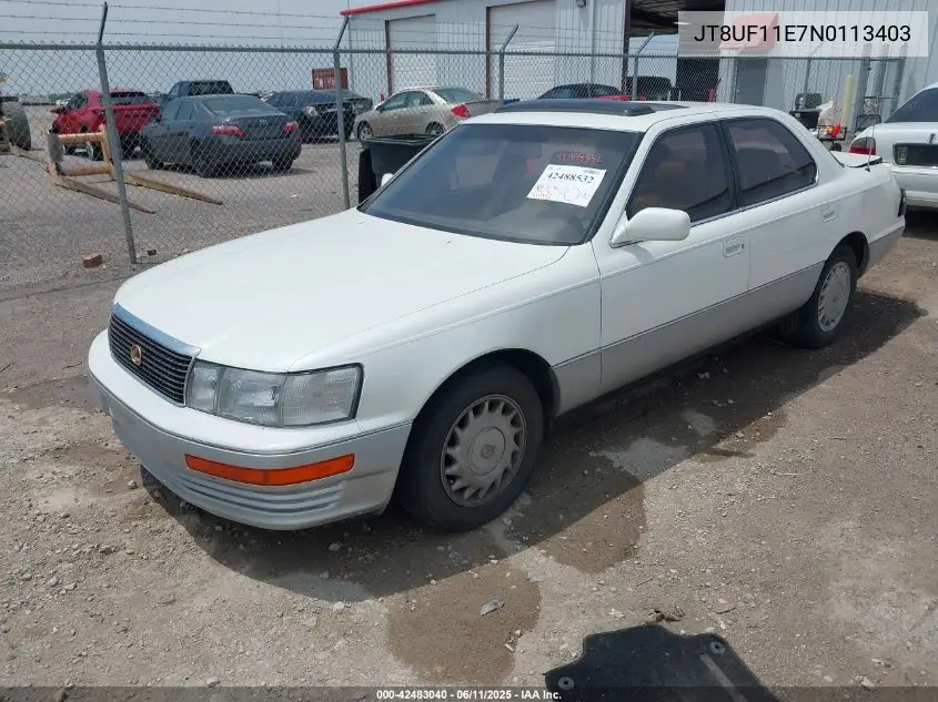 1992 Lexus Ls 400 VIN: JT8UF11E7N0113403 Lot: 42483040