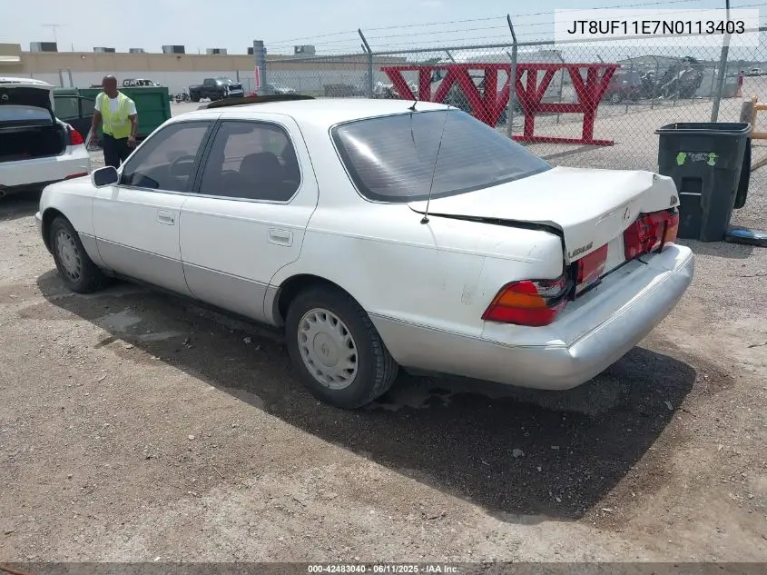 1992 Lexus Ls 400 VIN: JT8UF11E7N0113403 Lot: 42483040