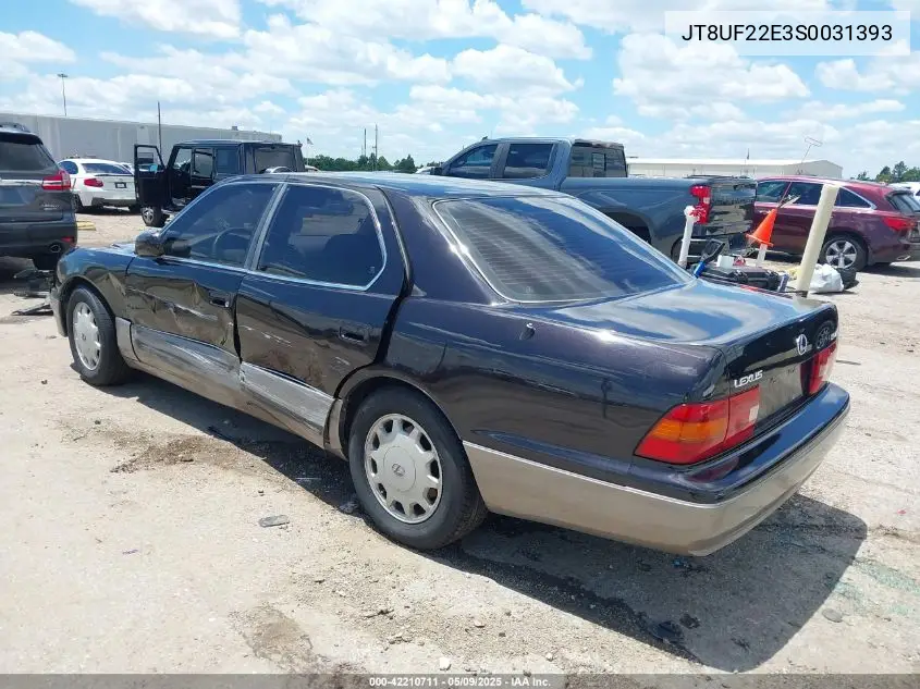 1995 Lexus Ls 400 VIN: JT8UF22E3S0031393 Lot: 42210711