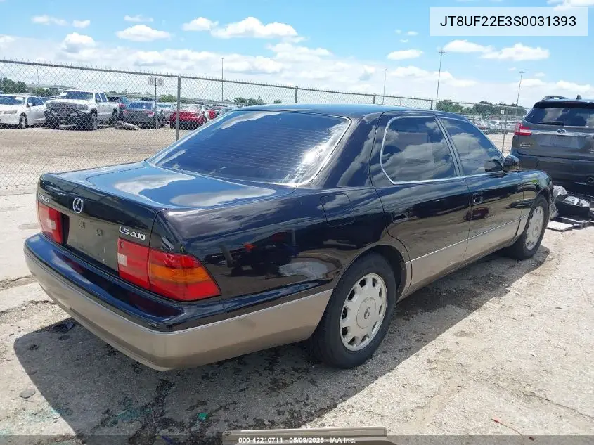 1995 Lexus Ls 400 VIN: JT8UF22E3S0031393 Lot: 42210711