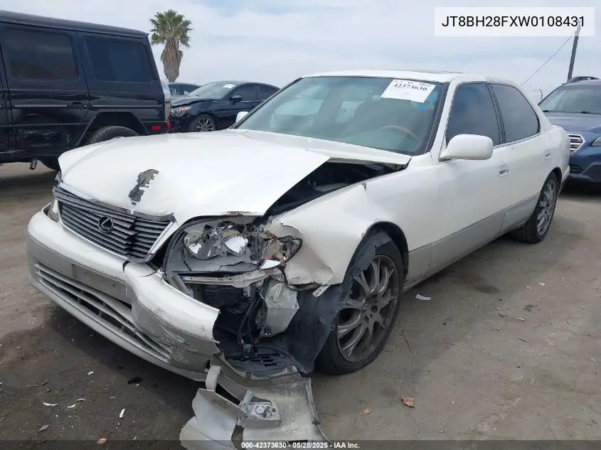 1998 Lexus Ls 400 VIN: JT8BH28FXW0108431 Lot: 42373630