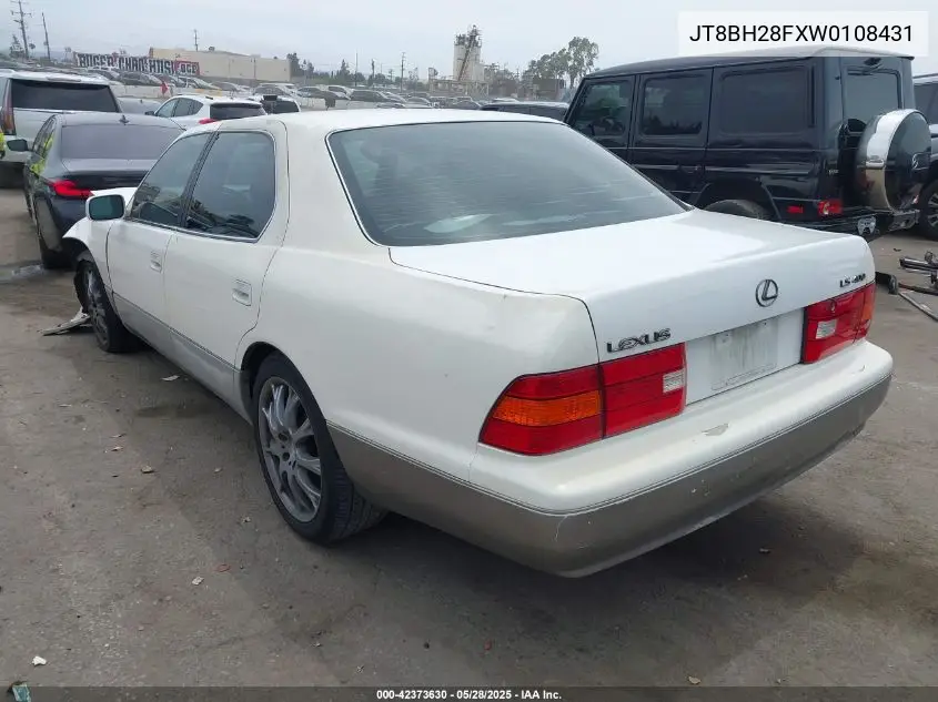 1998 Lexus Ls 400 VIN: JT8BH28FXW0108431 Lot: 42373630