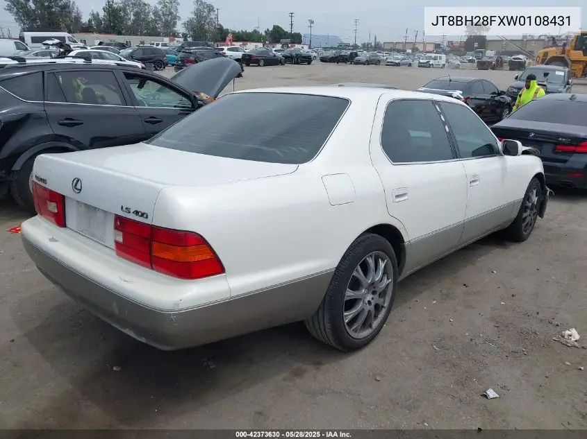 1998 Lexus Ls 400 VIN: JT8BH28FXW0108431 Lot: 42373630