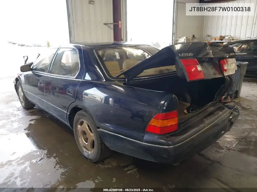 1998 Lexus Ls 400 VIN: JT8BH28F7W0100318 Lot: 42569186