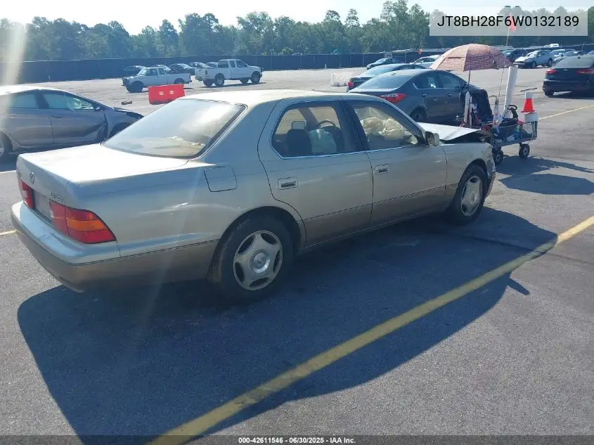1998 Lexus Ls 400 VIN: JT8BH28F6W0132189 Lot: 42611546