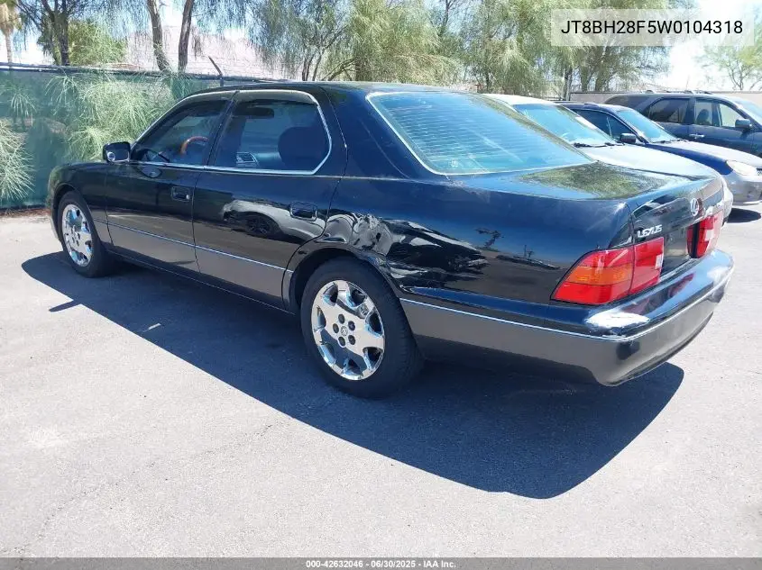 1998 Lexus Ls 400 400 VIN: JT8BH28F5W0104318 Lot: 42632046