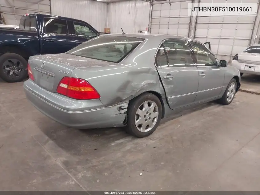 2001 Lexus Ls 430 VIN: JTHBN30F510019661 Lot: 42167204