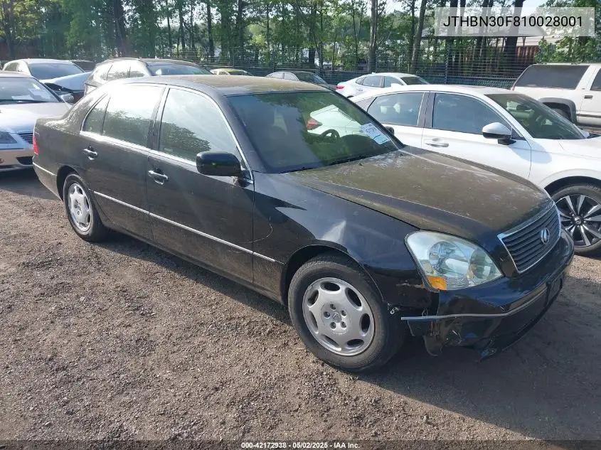 2001 Lexus Ls 430 VIN: JTHBN30F810028001 Lot: 42172938