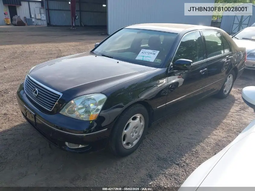 2001 Lexus Ls 430 VIN: JTHBN30F810028001 Lot: 42172938