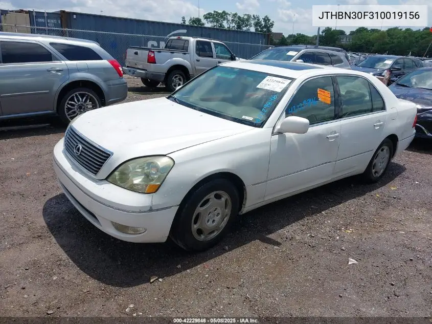 2001 Lexus Ls 430 VIN: JTHBN30F310019156 Lot: 42229846