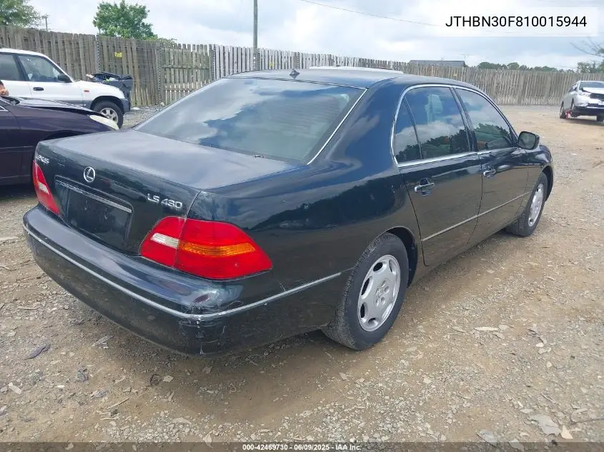 2001 Lexus Ls 430 VIN: JTHBN30F810015944 Lot: 42469730
