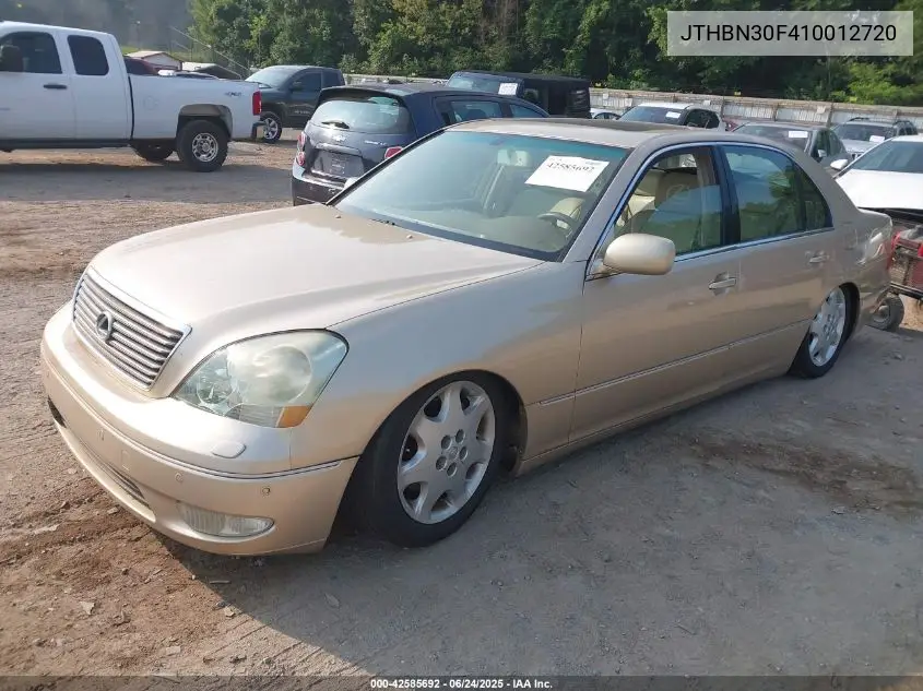 2001 Lexus Ls 430 VIN: JTHBN30F410012720 Lot: 42585692