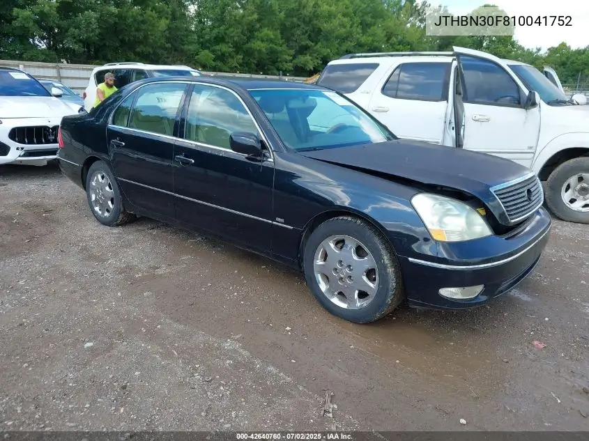 2001 Lexus Ls 430 VIN: JTHBN30F810041752 Lot: 42640760