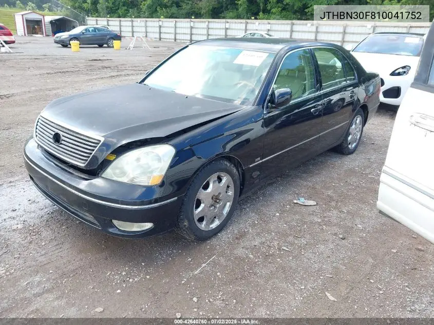 2001 Lexus Ls 430 VIN: JTHBN30F810041752 Lot: 42640760