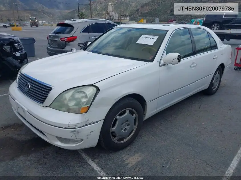 2002 Lexus Ls 430 VIN: JTHBN30F020079736 Lot: 42077136