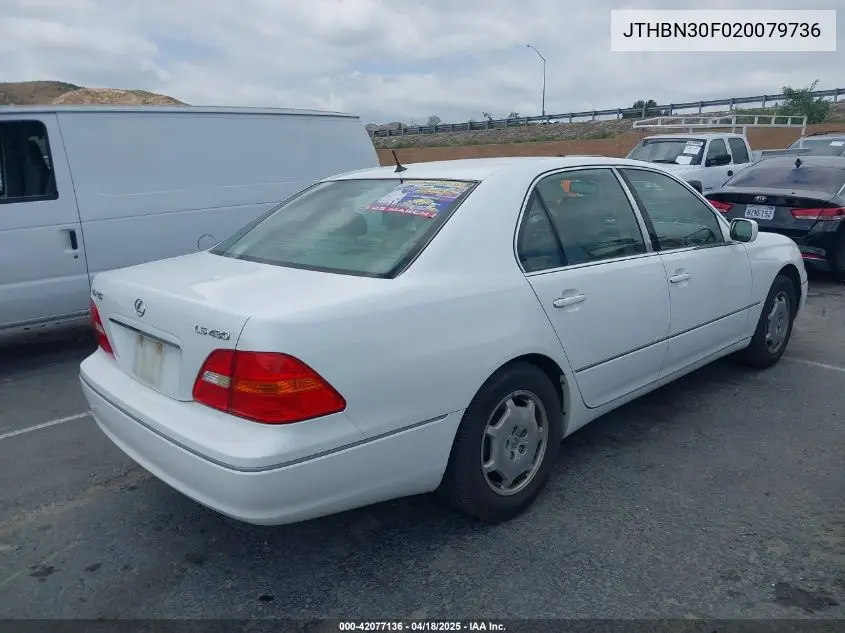 2002 Lexus Ls 430 VIN: JTHBN30F020079736 Lot: 42077136