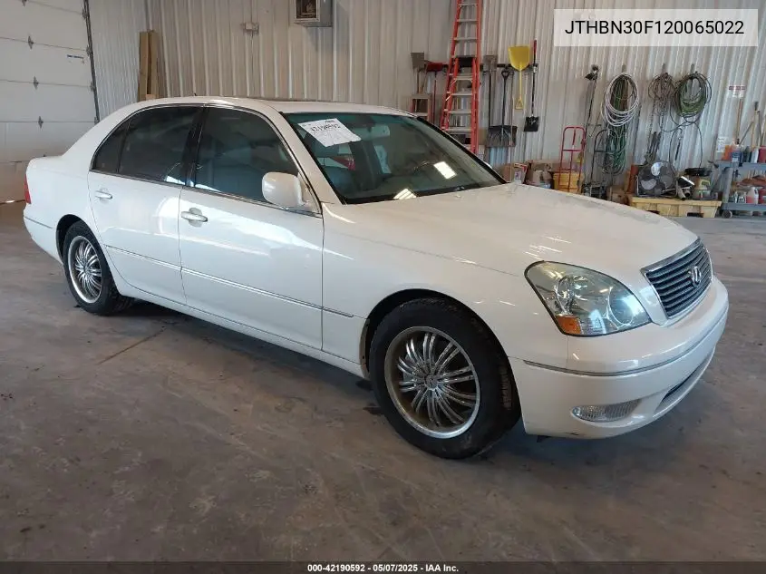 2002 Lexus Ls 430 VIN: JTHBN30F120065022 Lot: 42190592